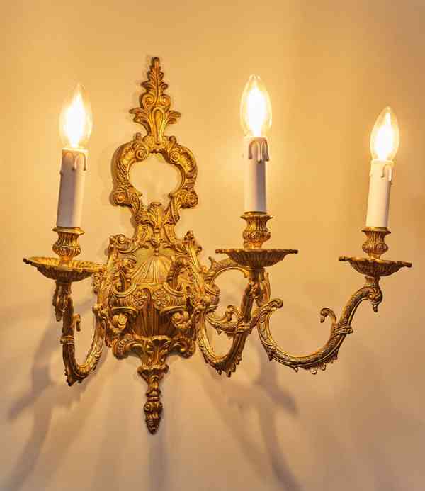 Rokokové nástěnné lampy / apliky velké 55 cm - foto 2