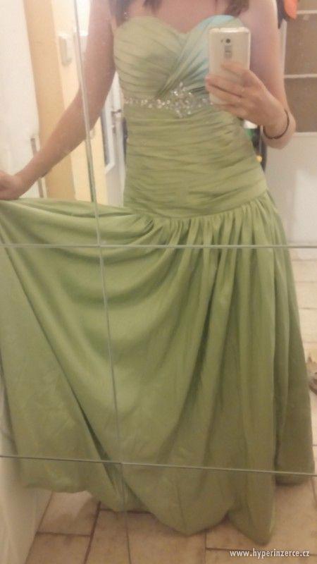 Zelené plesové / maturitní šaty S-M - foto 1