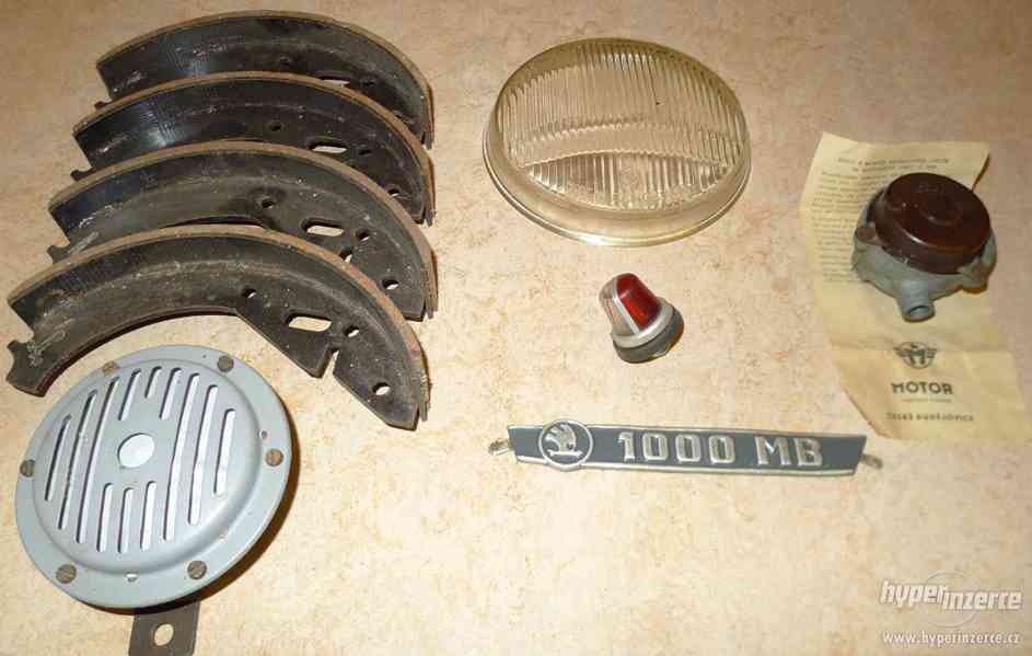 Škoda 1000MB štítek, boční světýlko, klakson, sytič, pakny - foto 1
