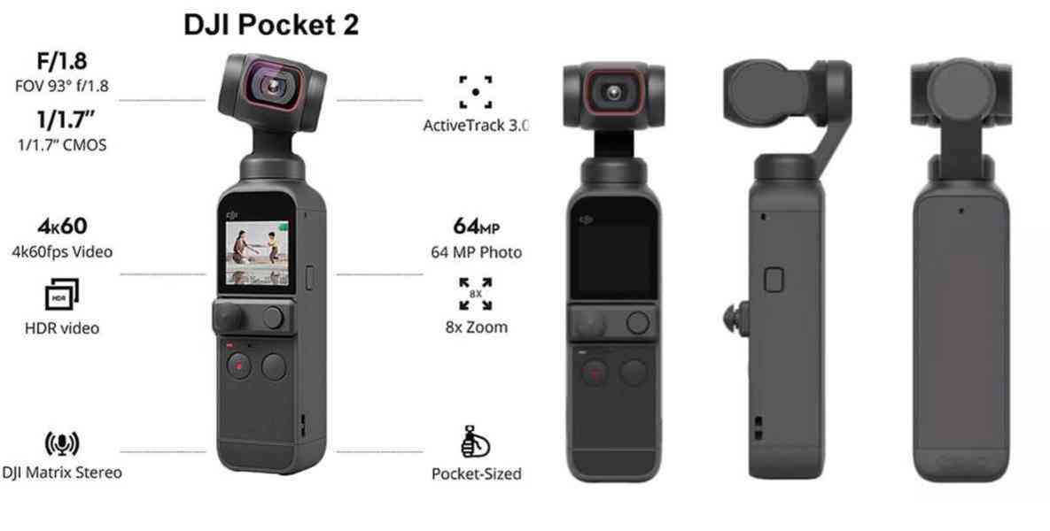 DJI Pocket2 Vlogging kamera*4K60p*3osá stabilizace - foto 1