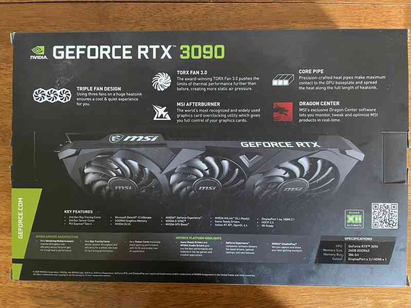  MSI GeForce RTX 3090 Ventus 3X 24G OC GDDR6X GPU - foto 2