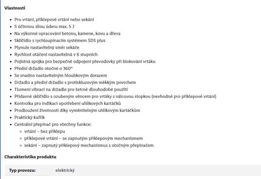 Vrtací a sekací kladivo nerozbalené záruka 3 roky doklad - foto 3