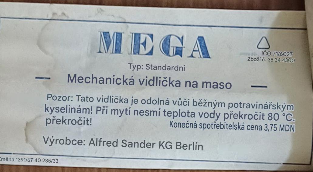 Retro mechanická vidlička na maso MEGA - foto 3