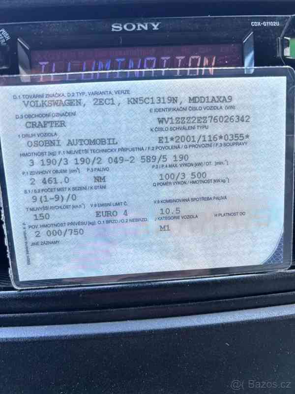 Volkswagen Crafter 2,5   TDI, 9 míst, r.v. 2007 - foto 13