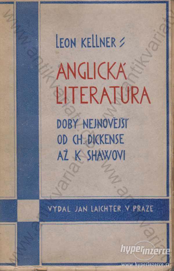 Anglická literatura Leon Kellner 1928 - foto 1