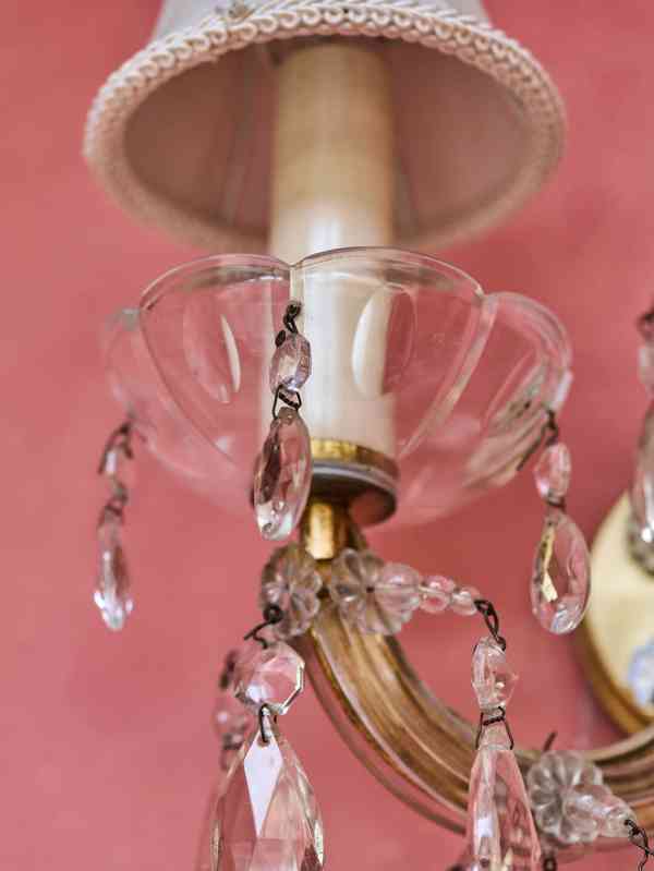 Dvouramenná tereziánská nástěnná lampa / aplika - foto 3