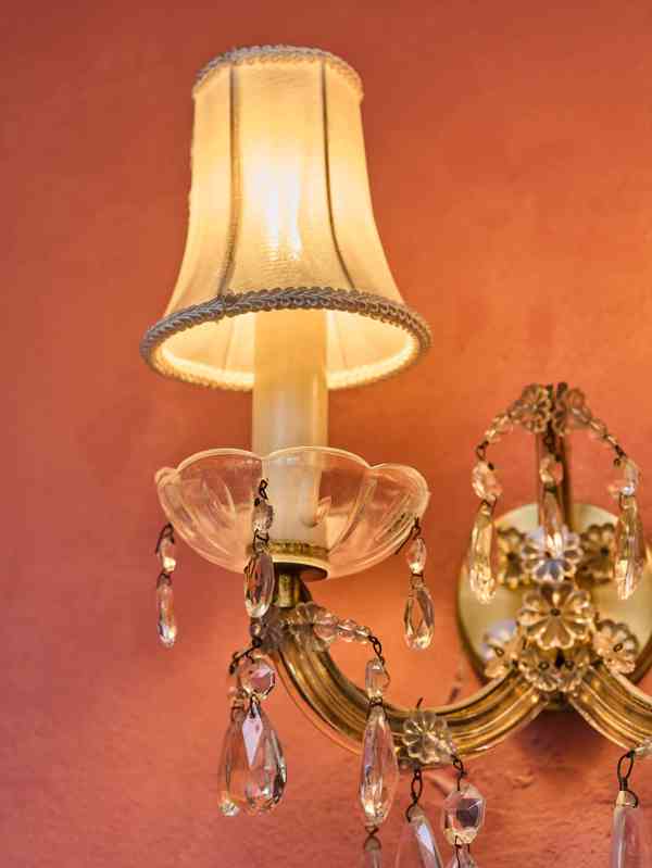 Dvouramenná tereziánská nástěnná lampa / aplika - foto 7