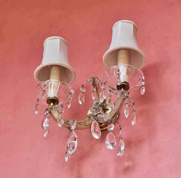 Dvouramenná tereziánská nástěnná lampa / aplika - foto 10