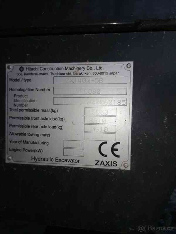 Prodám kolový bagr Hitachi ZX140W-5B Zaxis - foto 6