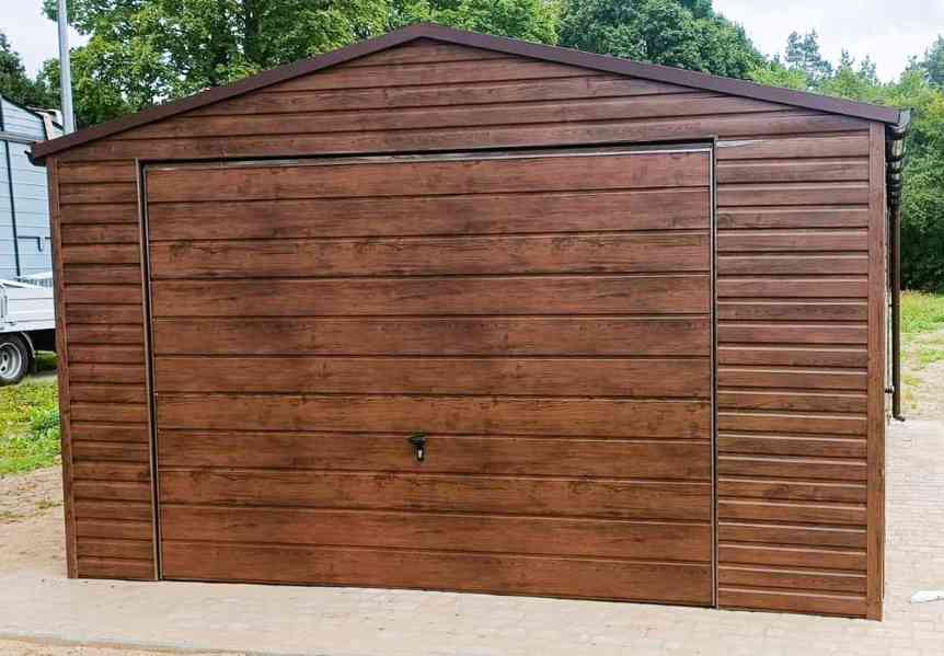 Plechová garáž 4x6m výklopná vrata dveře + okno TS211 - foto 3