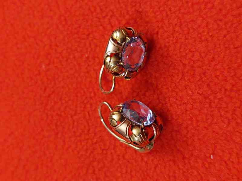 Zlaté náušnice s oválnými topasy - foto 2