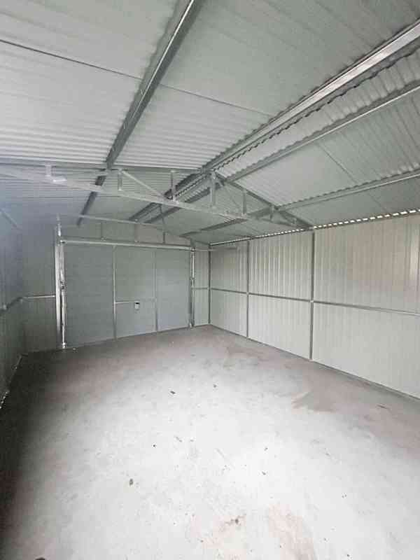 Plechova garáž 4,5x6m -  výklopná vrata dveře okno TS1017 - foto 3