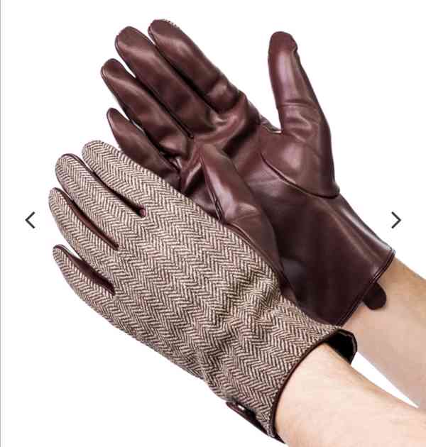 Pánské kožené zateplené rukavice  - foto 4