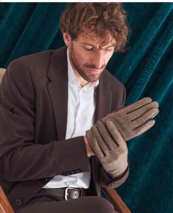Pánské kožené zateplené rukavice  - foto 2