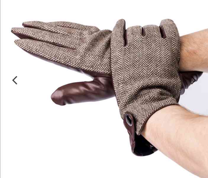 Pánské kožené zateplené rukavice  - foto 5