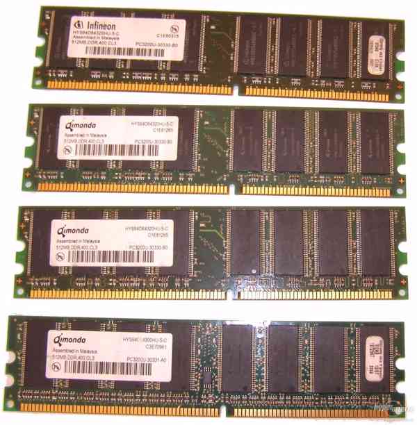 Paměti RAM DIMM DDR 400MHz 512MB PC3200