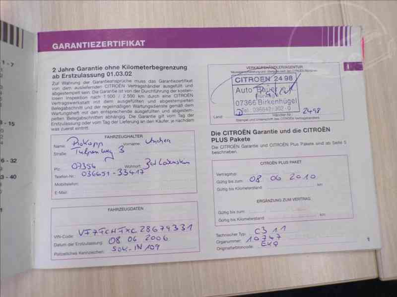 Citroën C3 1,1 i SERVISNÍ KNIHA - foto 15