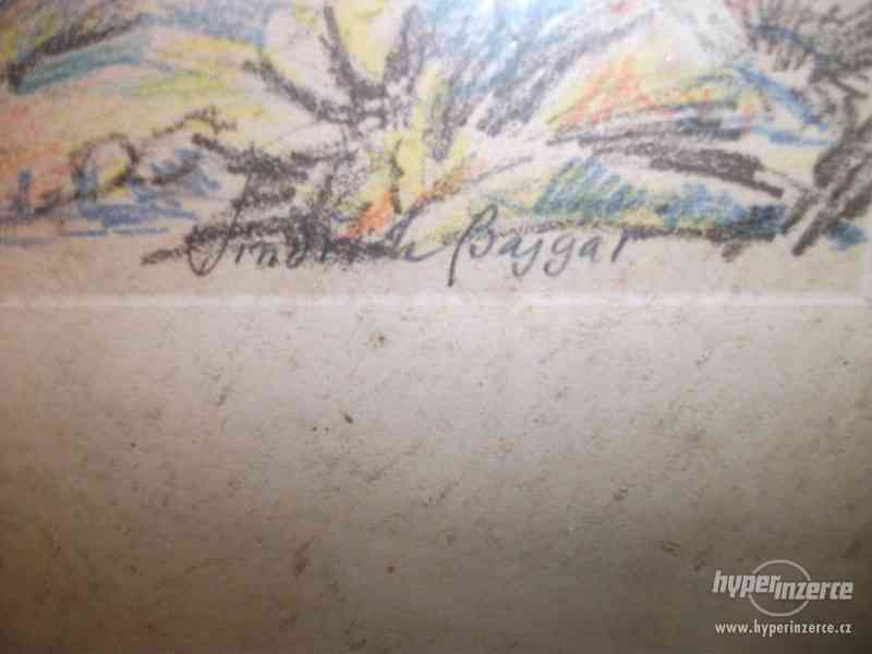 Originál obraz litografie Jindřich Bajgar 1650 Kč - foto 4