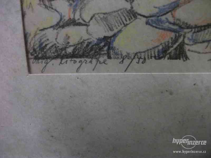 Originál obraz litografie Jindřich Bajgar 1650 Kč - foto 5