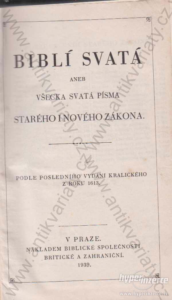 Biblí svatá / Nový zákon 1939 - foto 1