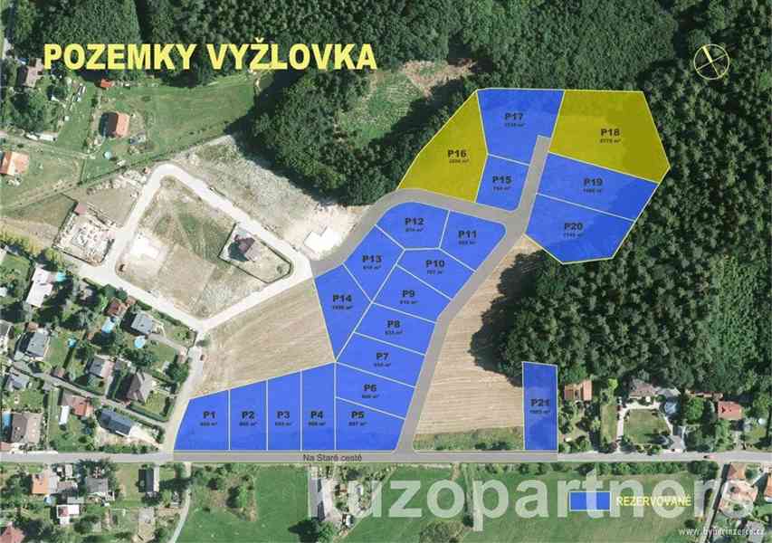 Prodej stavebního pozemku 2.772 m2, obec Vyžlovka u Prahy - foto 1