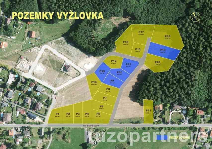 Prodej stavebního pozemku 2.772 m2, obec Vyžlovka u Prahy - foto 2