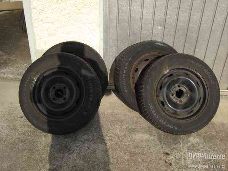 Plechové disky + pneumatiky, Peugeot 206, 4x108, J5,5x14 - foto 1