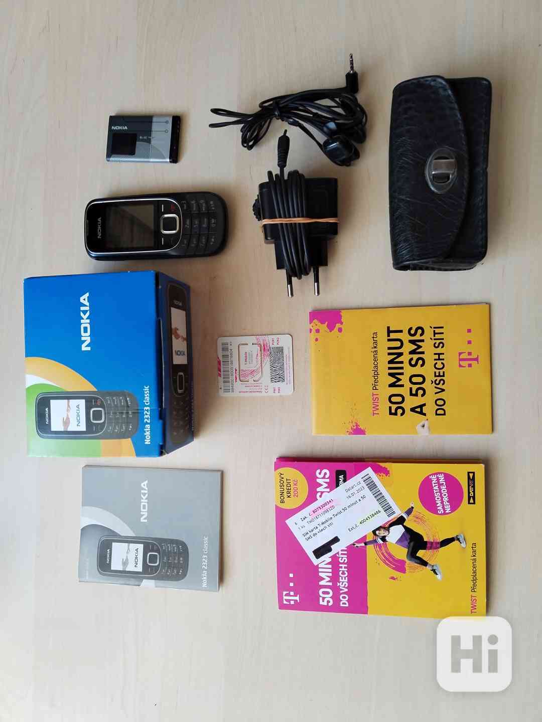 MT Nokia 2323, s příslušenstvím a předplacenou sim-kartou - foto 1
