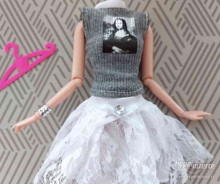 NOVÉ! Set pro panenku Barbie, halenka+sukně+boty+nár.+ram. - foto 7