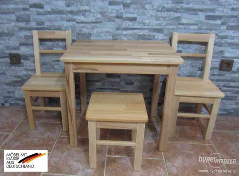 Dětský souprava - stůl + židle JÁDROVÝ BUK MASIV - foto 2