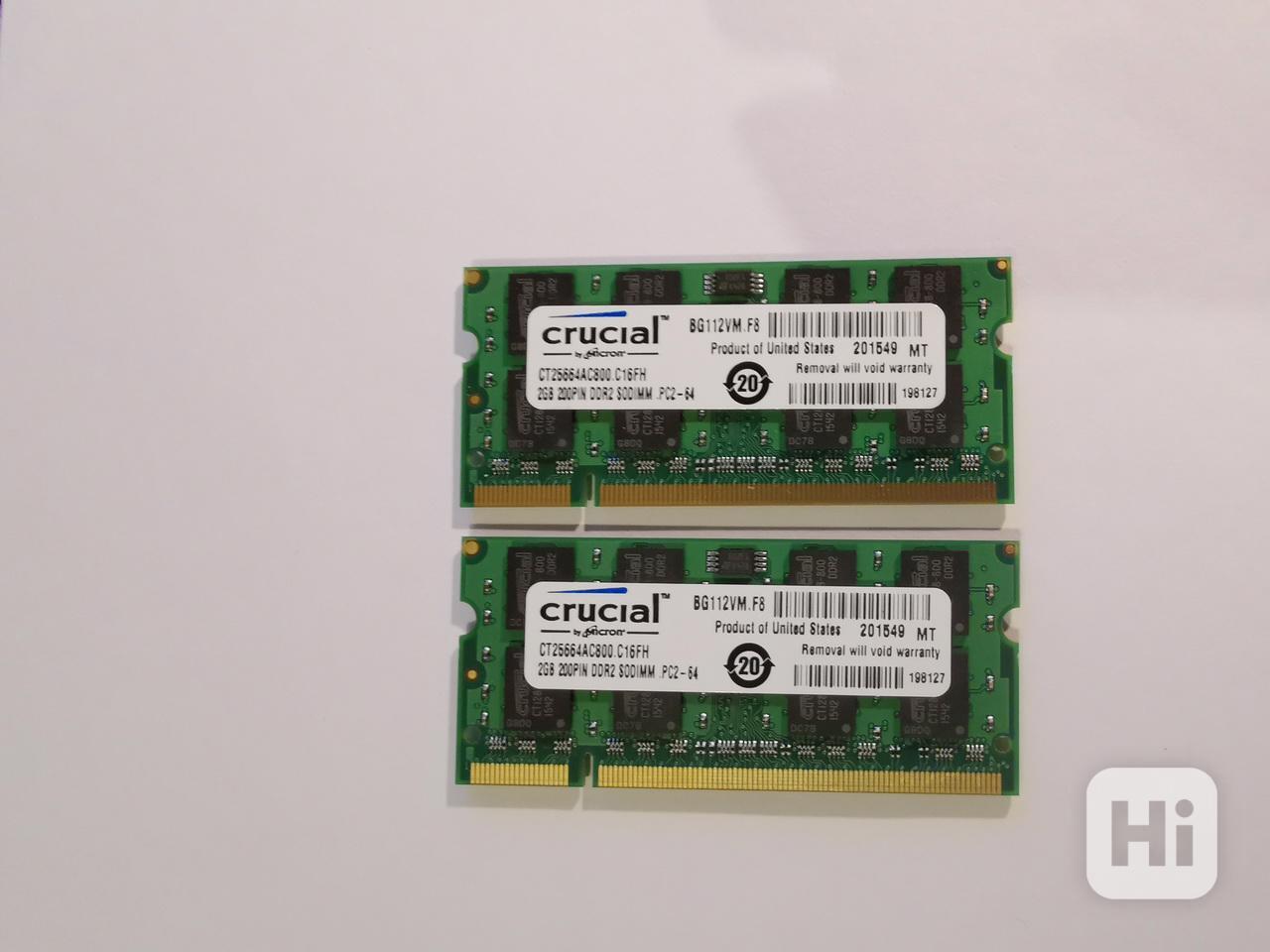 2x2GB SODIMM DDR2 PC2-6400 800MHz Crucial 4GB kit paměť  - foto 1