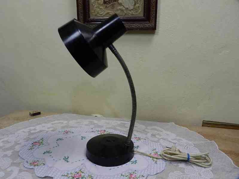 Černá bakelitová Retro stolní Lampa E27 Top Stav! - foto 1