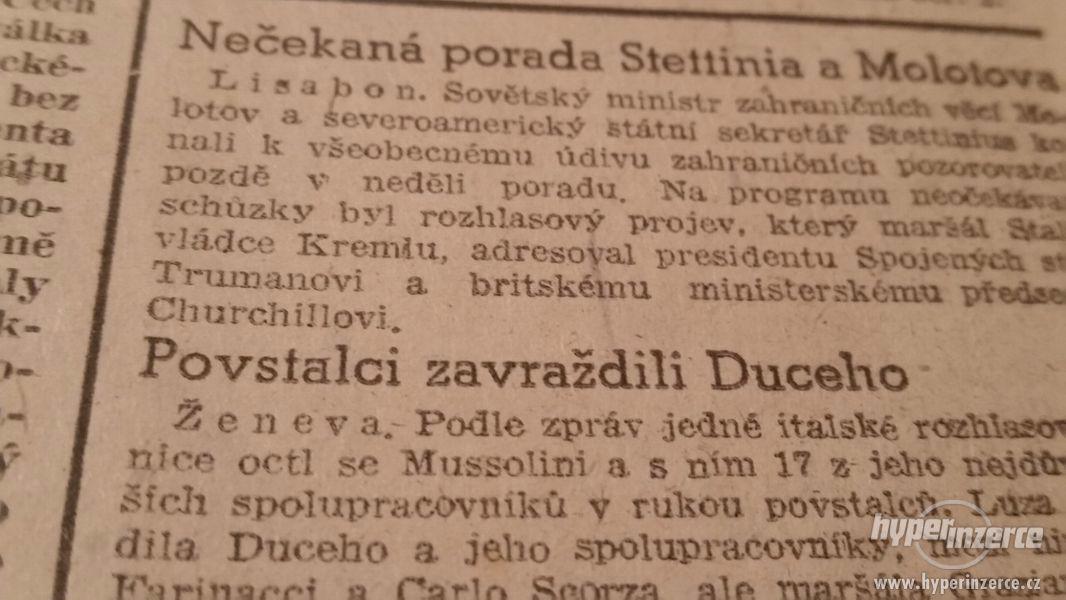 Noviny Norimberský proces,Mussoliniho smrt,zabrání Slovenska - foto 7