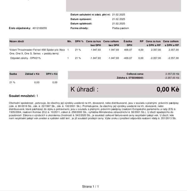 Herní volant Thrustmaster Ferrari 458 Spider - foto 7