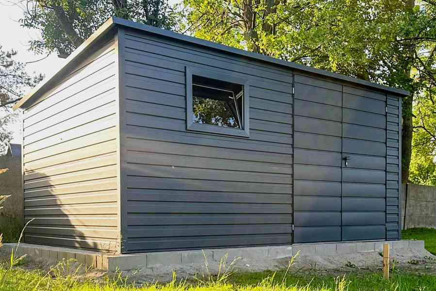 Zahradní domek 4,5x2,5m Dvoukřídlá vrata Okno Antracit TS701 - foto 4
