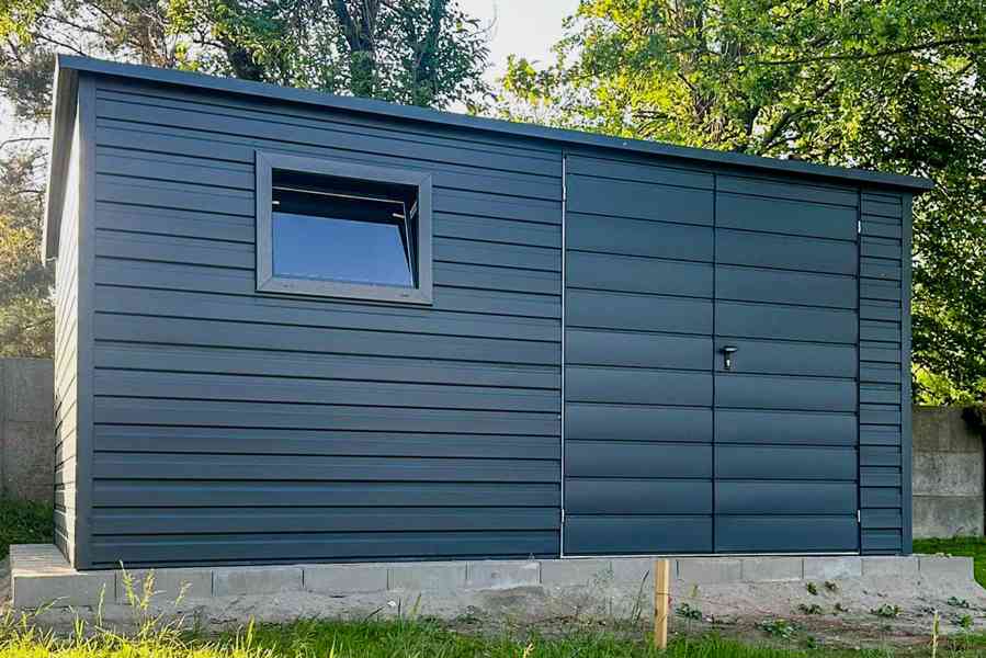 Zahradní domek 4,5x2,5m Dvoukřídlá vrata Okno Antracit TS701 - foto 3