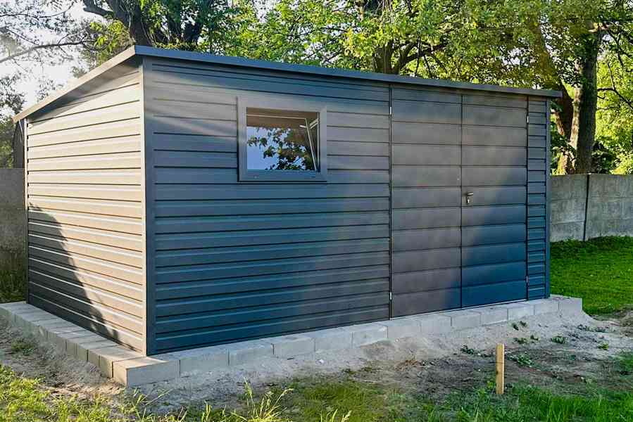 Zahradní domek 4,5x2,5m Dvoukřídlá vrata Okno Antracit TS701 - foto 2