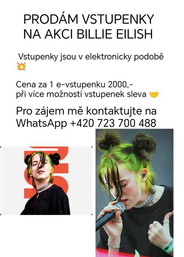 Billie Eilish akce vstupenky - foto 3