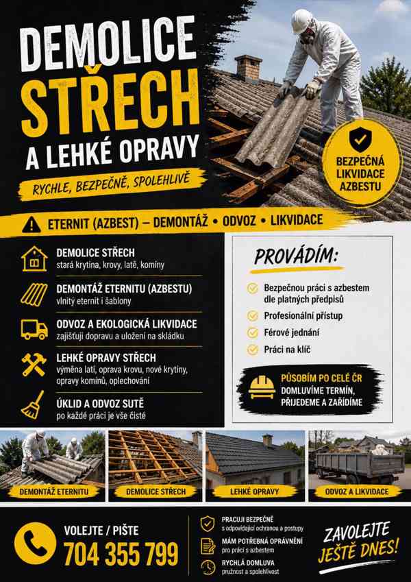 Demolice likvidace střech 