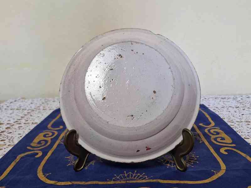 Velmi starý fajánsový hluboký Talíř  - foto 4