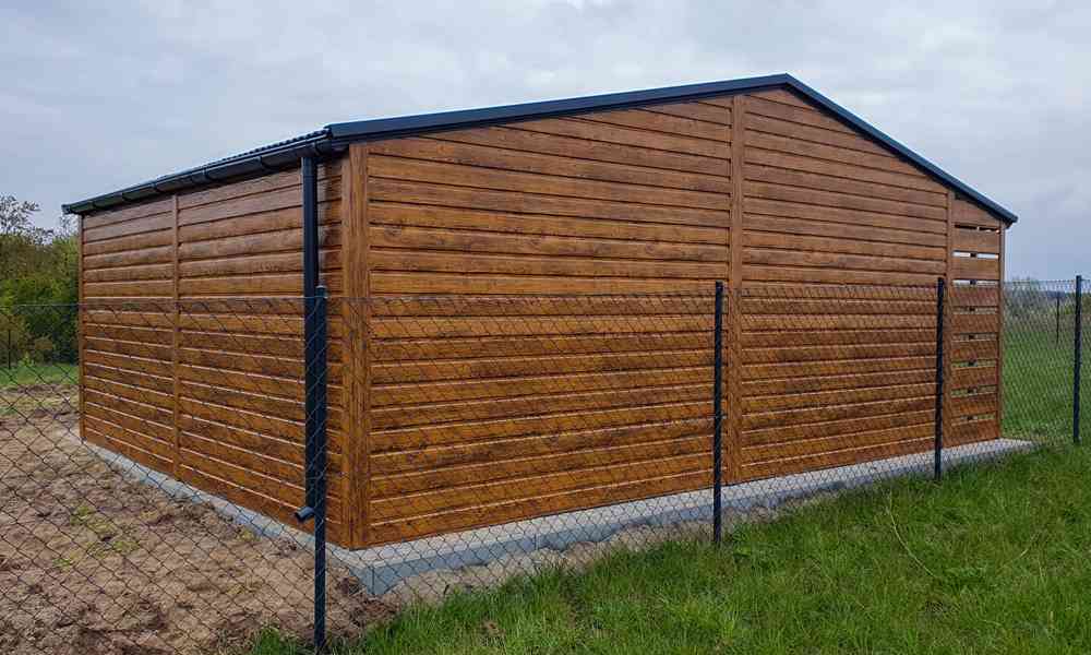 Plechova garáž 7x6m výklopná vrata - výklenek - dveře TS566 - foto 2