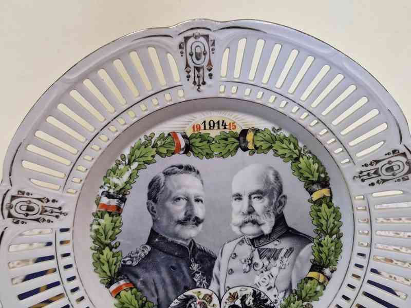 Sběratelský porcelánový Talíř Franz Josef a Vilém 1914 1915 - foto 3