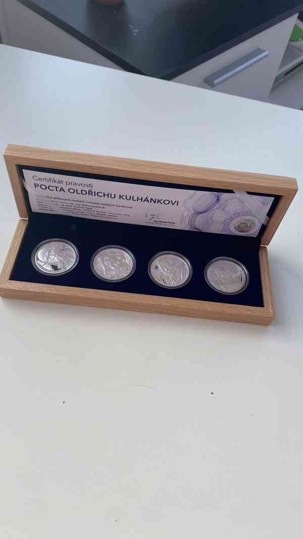 Sada 4 stříbrných mincí proof Pocta Oldřichu Kulhánkovi 2013 - foto 1