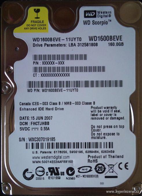 Pevný disk do notebooku 160GB - foto 1