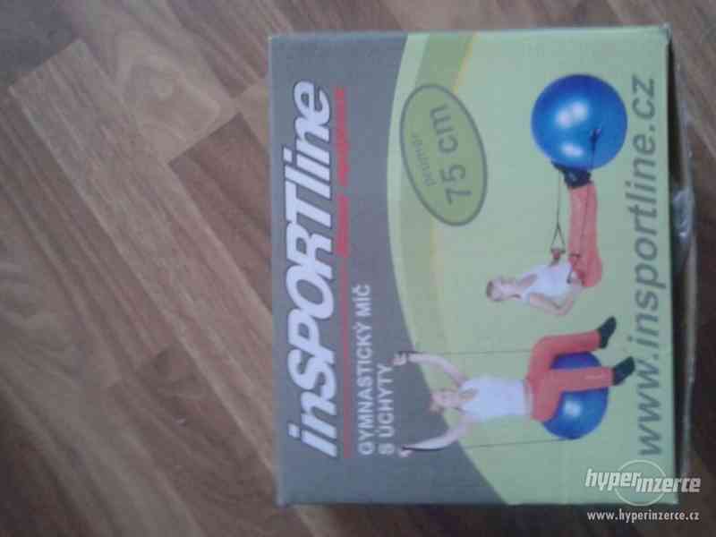 Prodám gymnastický míč s úchyty Insportline, pr. 75 cm - foto 1