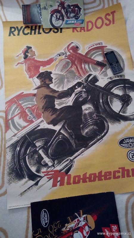 Mototechna rychlost radost plakát Jawa ČZ pérák, čezeta 150 - foto 3