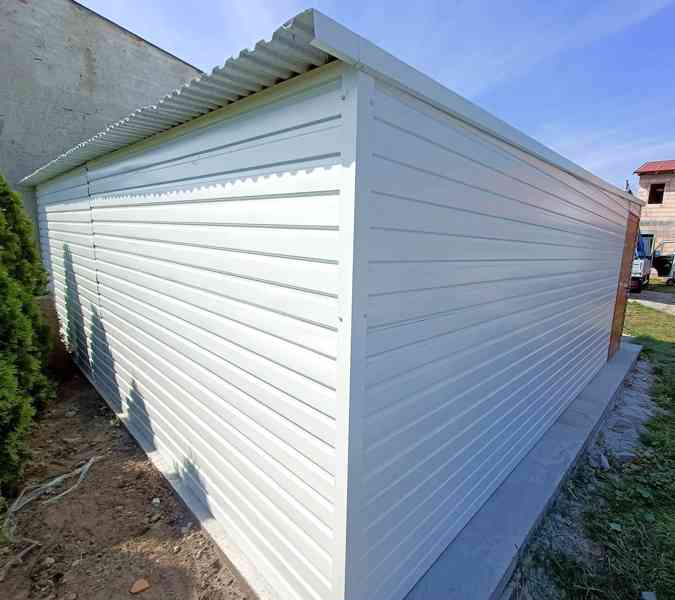 Plechová garáž 6m x 5,8m, spád dozadu, 2x vrata+ dveře TS240 - foto 8