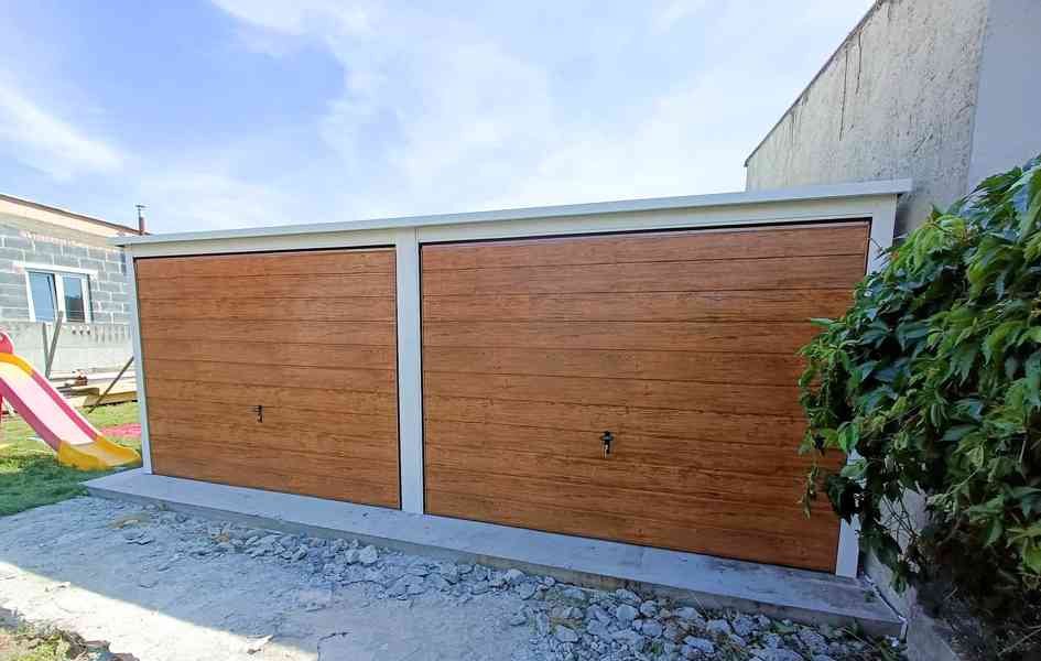 Plechová garáž 6m x 5,8m, spád dozadu, 2x vrata+ dveře TS240 - foto 4