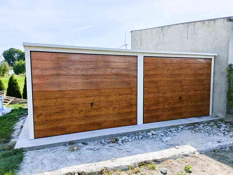 Plechová garáž 6m x 5,8m, spád dozadu, 2x vrata+ dveře TS240 - foto 2