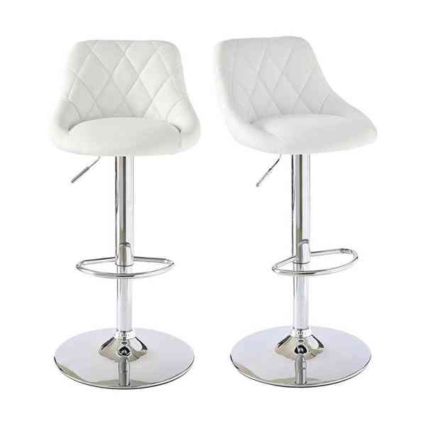 Barové židle bílé | 2 kusy